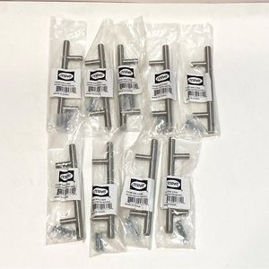 Cosmas 404 Series Satin Nickel Slim Line Euro Style Drawer Bar Pulls Set of 9